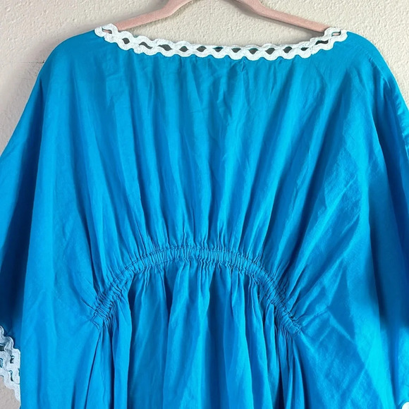 Gretchen Scott Blue Tunic Mini Beach Dress Swimsuit Coverup Size M - Picture 7 of 9